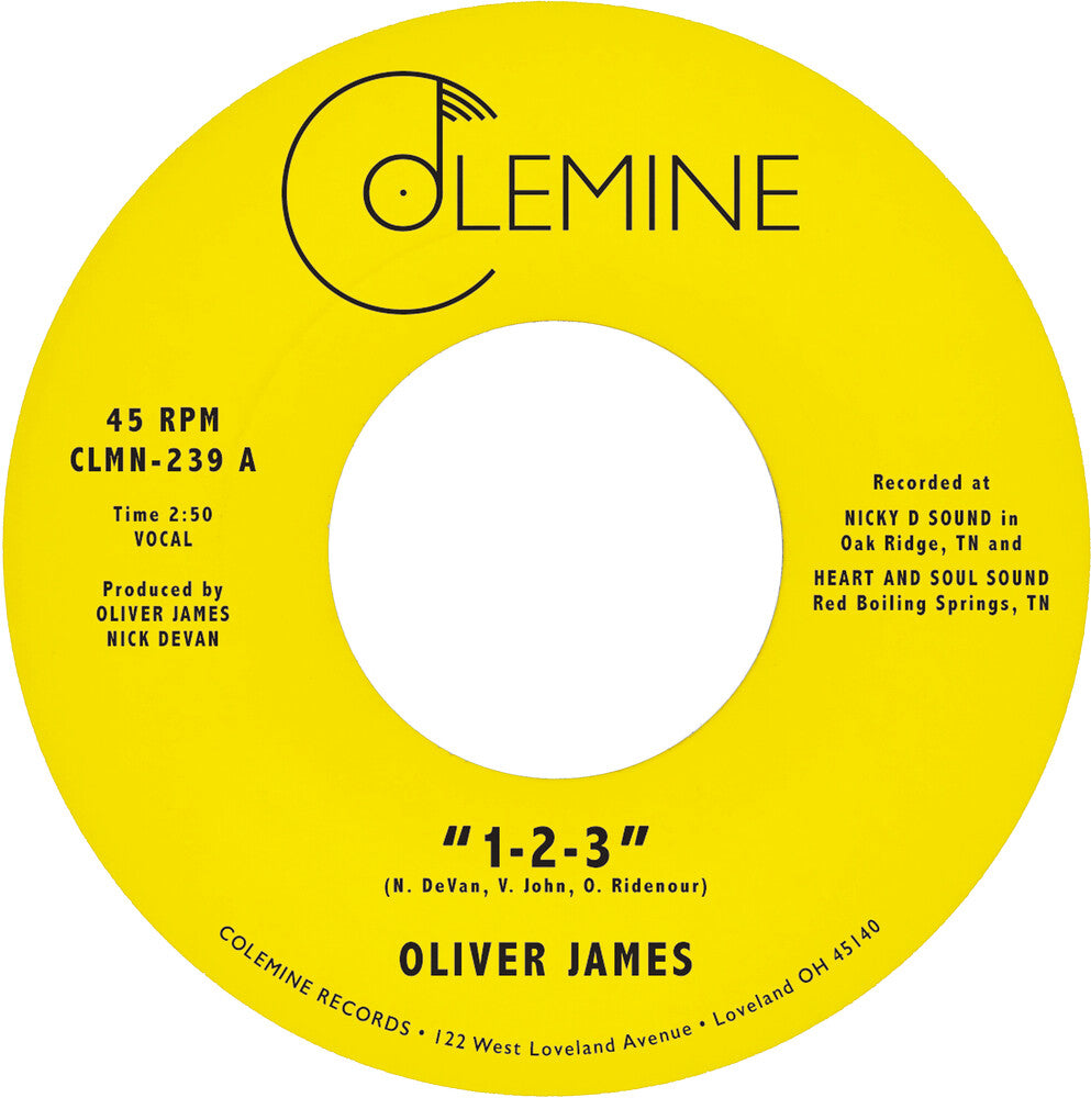 Oliver James - 1-2-3 / Nothing Is Forever 7"