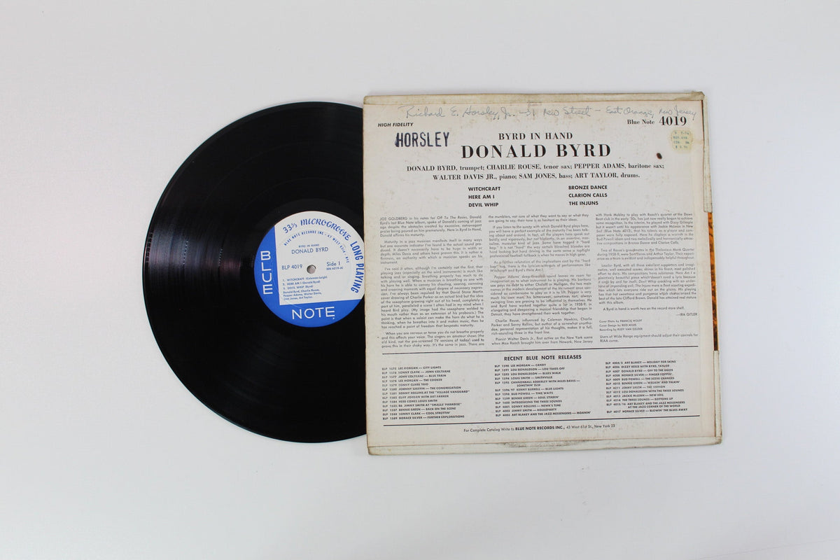 Donald Byrd - Byrd In Hand on Blue Note – Mono 47 W 63rd Deep Groove - Early Reissue