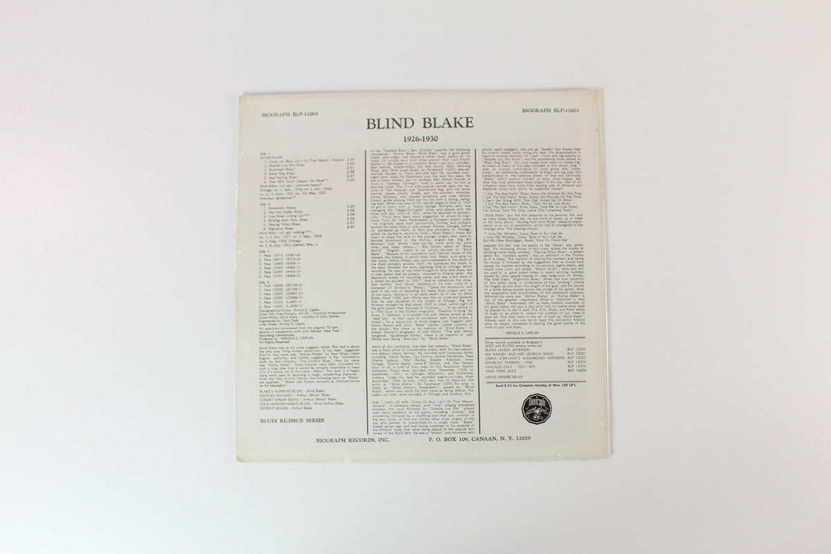 Blind Blake - 1926-30 (Bootleg Rum Dum Blues) on Biograph Sealed