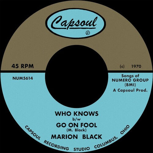 Marion Black - Go on Fool / Who Knows [7"] [Blue Vinyl]