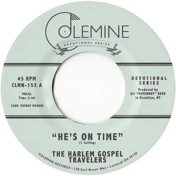 Harlem Gospel Travelers - He's On Time / Wash Me, Lord [7"]