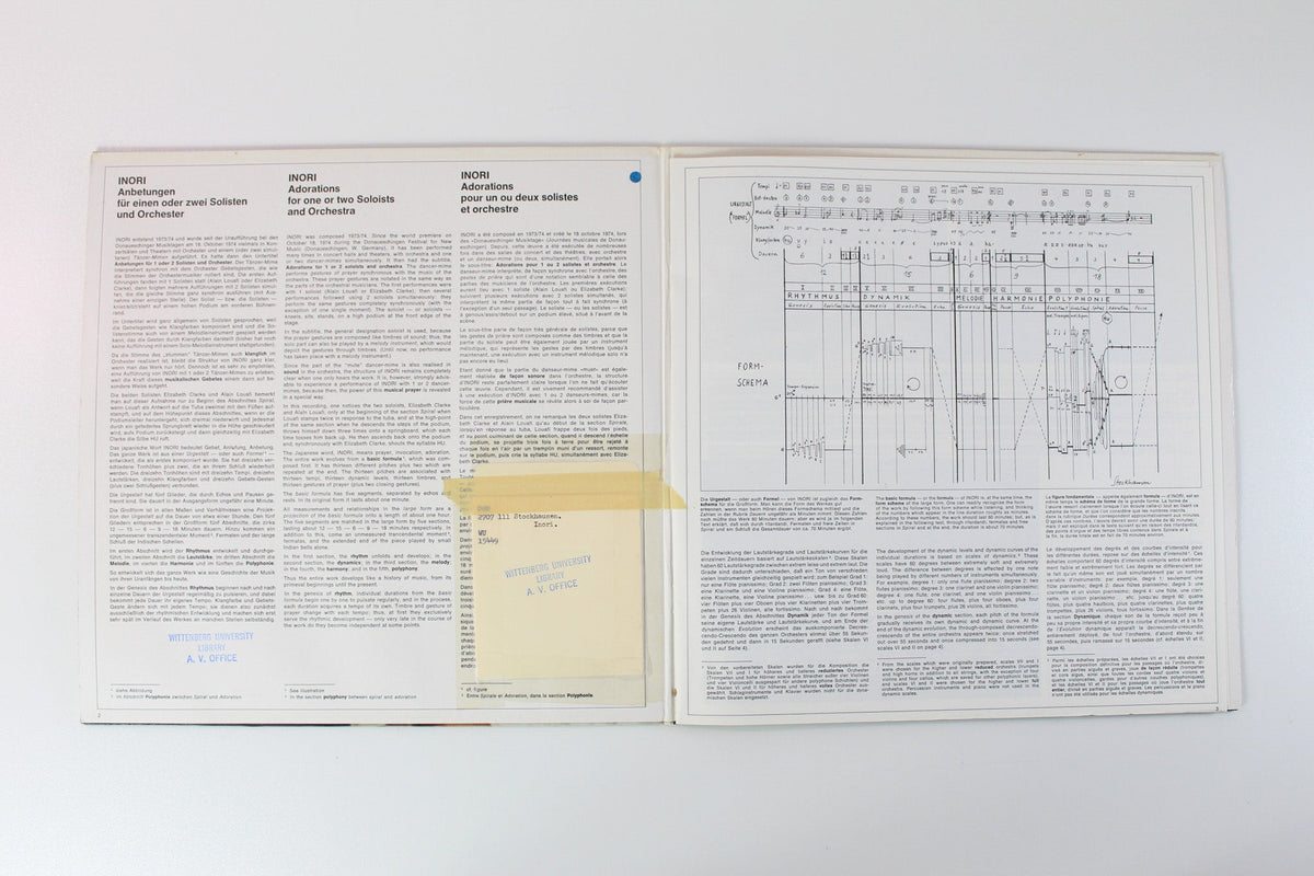 Karlheinz Stockhausen - Inori / Formel on Deutsche Grammophon