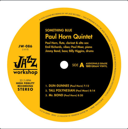 The Paul Horn Quintet - Something Blue LP (180g, Remastered, Limited Edition, Stereo, Jazz Workshop)