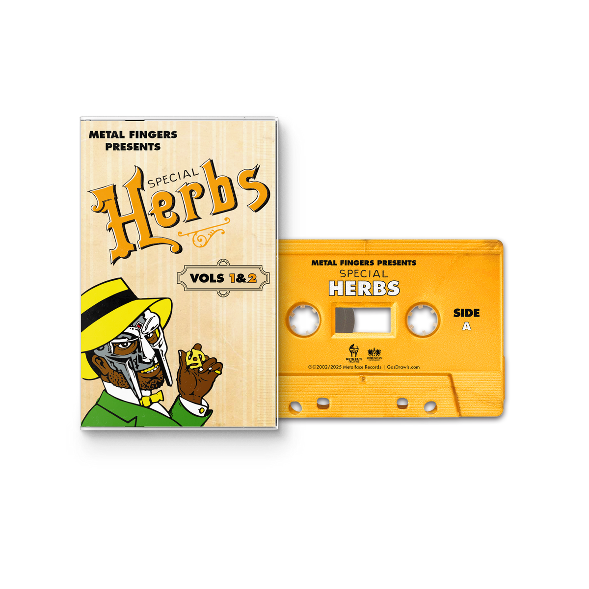 MF DOOM - Metal Fingers Presents: Special Herbs Vol. 1 & 2 CASSETTE (Mustard Yellow)